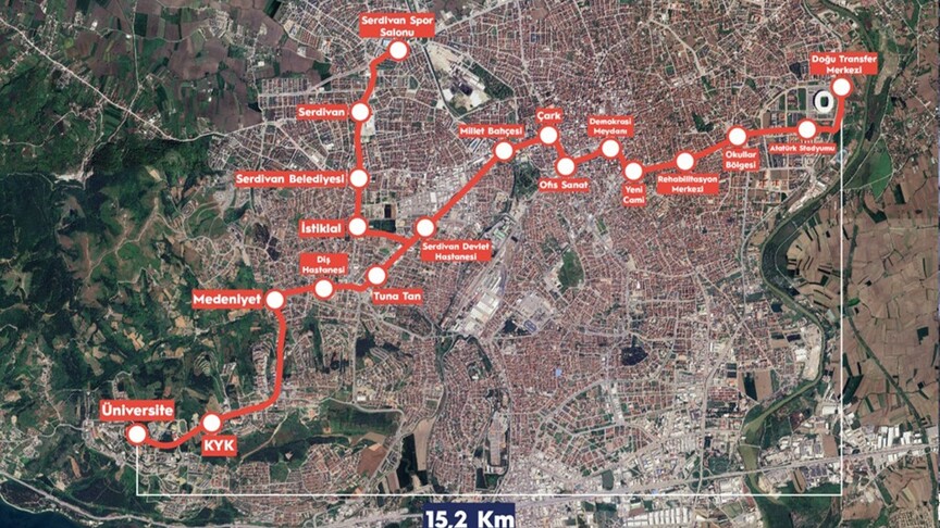 Sakarya’da Adapazarı-Serdivan arasında 15,2 kilometrelik tramvay hattı kurulacak