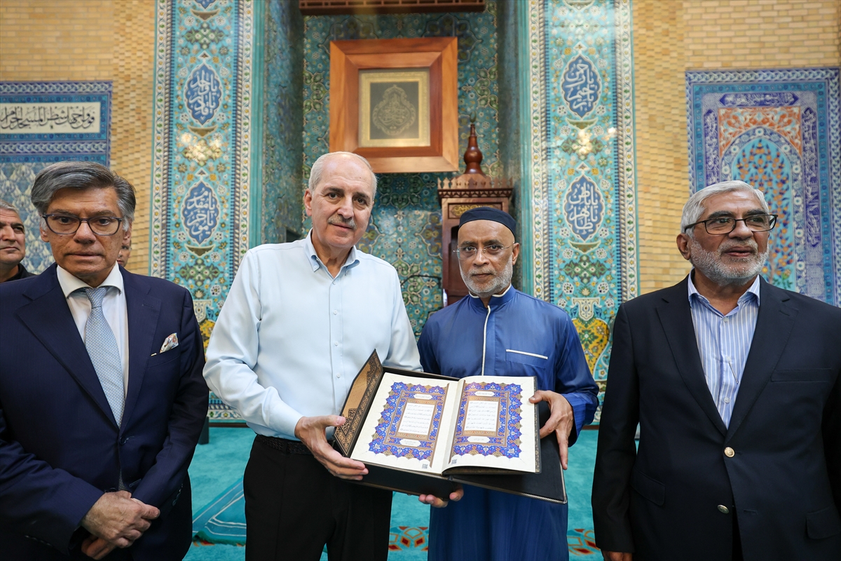 Meclis Başkanı Kurtulmuş, Lizbon Merkez Camisi’nde Müslüman temsilcileriyle görüştü