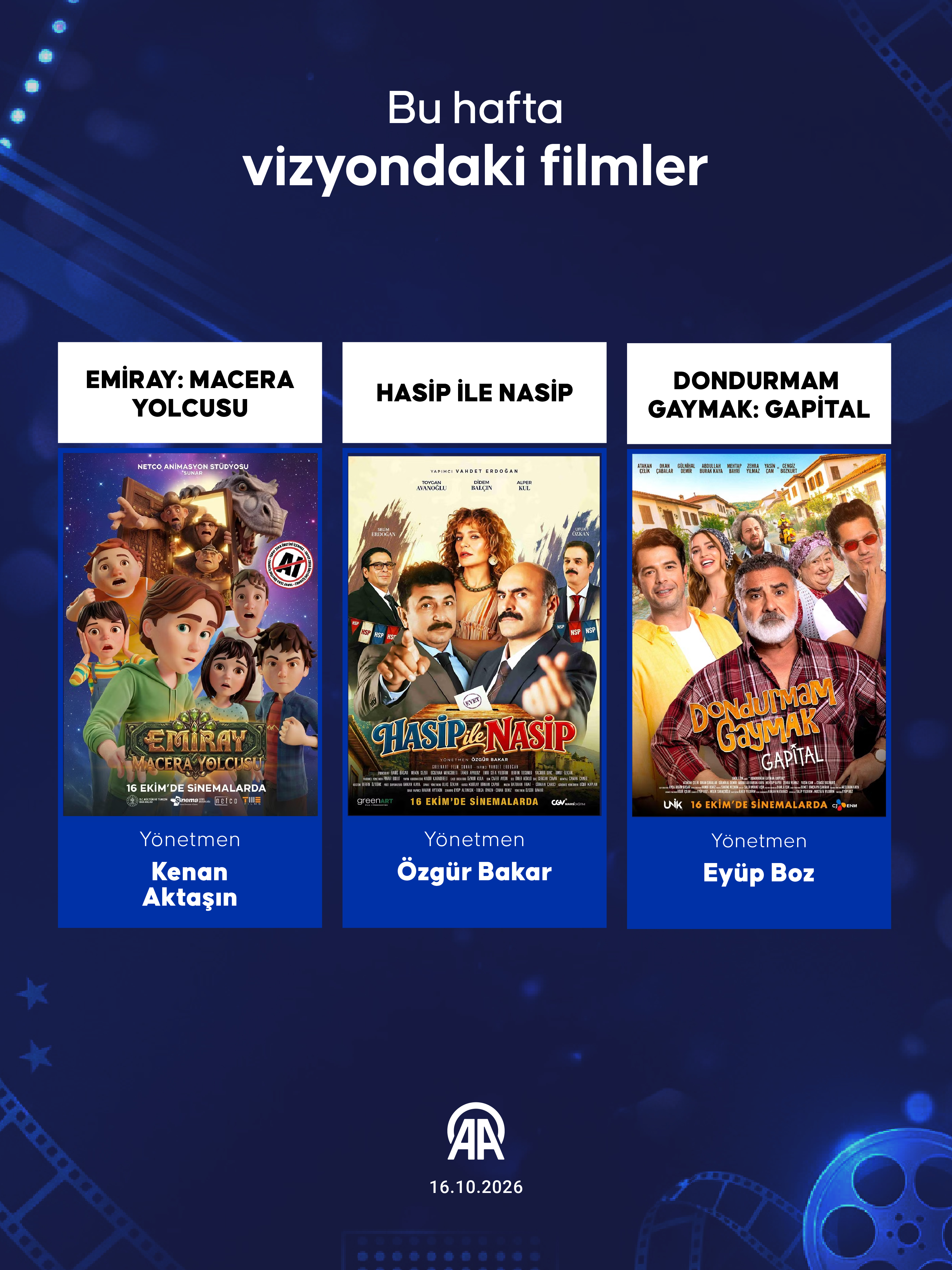 Posters for Emiray: The Adventurer, Hasip ile Nasip and Dondurmam Gaymak: Gapital