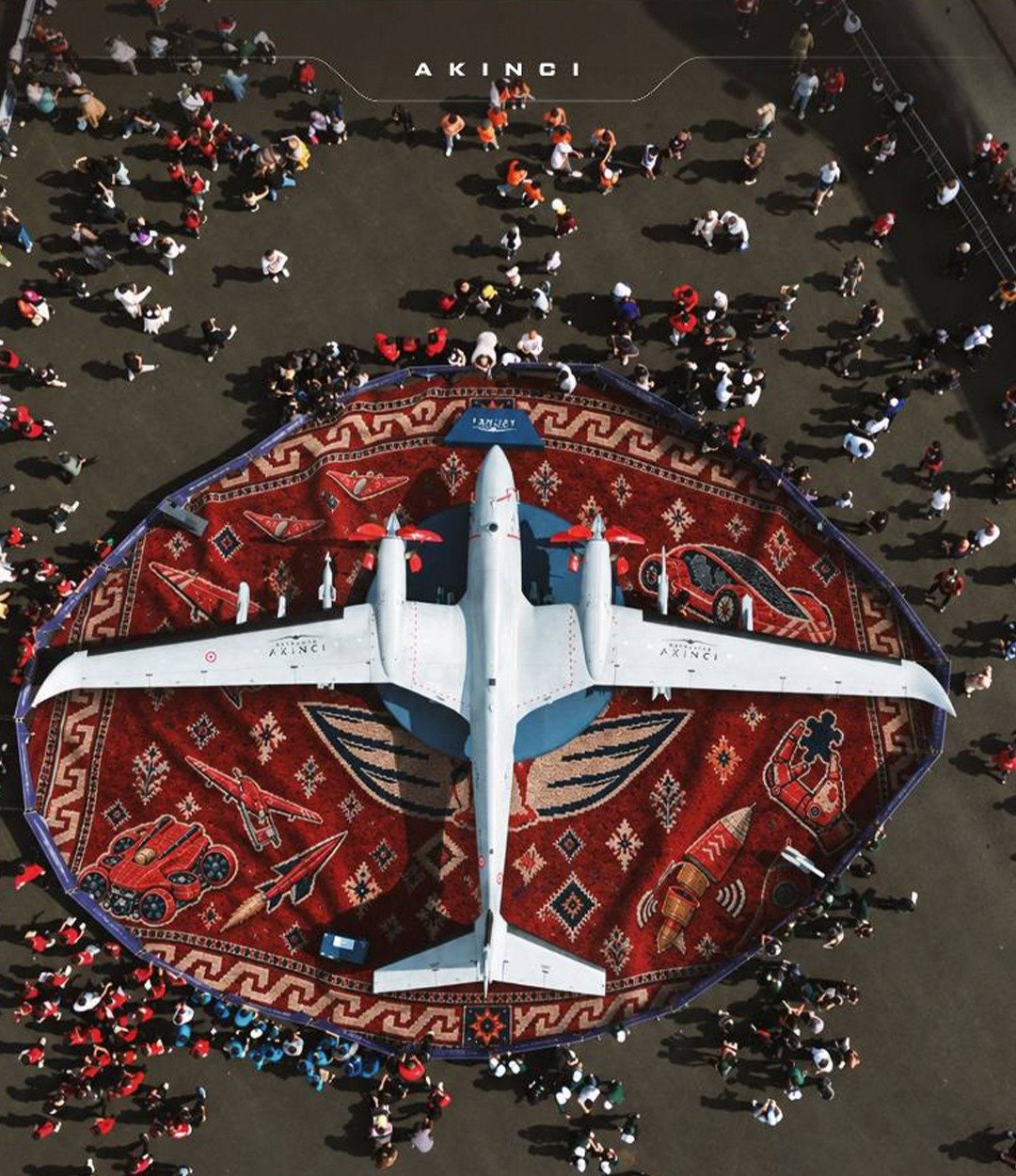 The Bayraktar AKINCI combat drone at the festival grounds