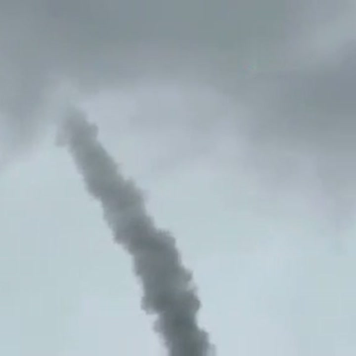 The trail left by the launched TAYFUN missile