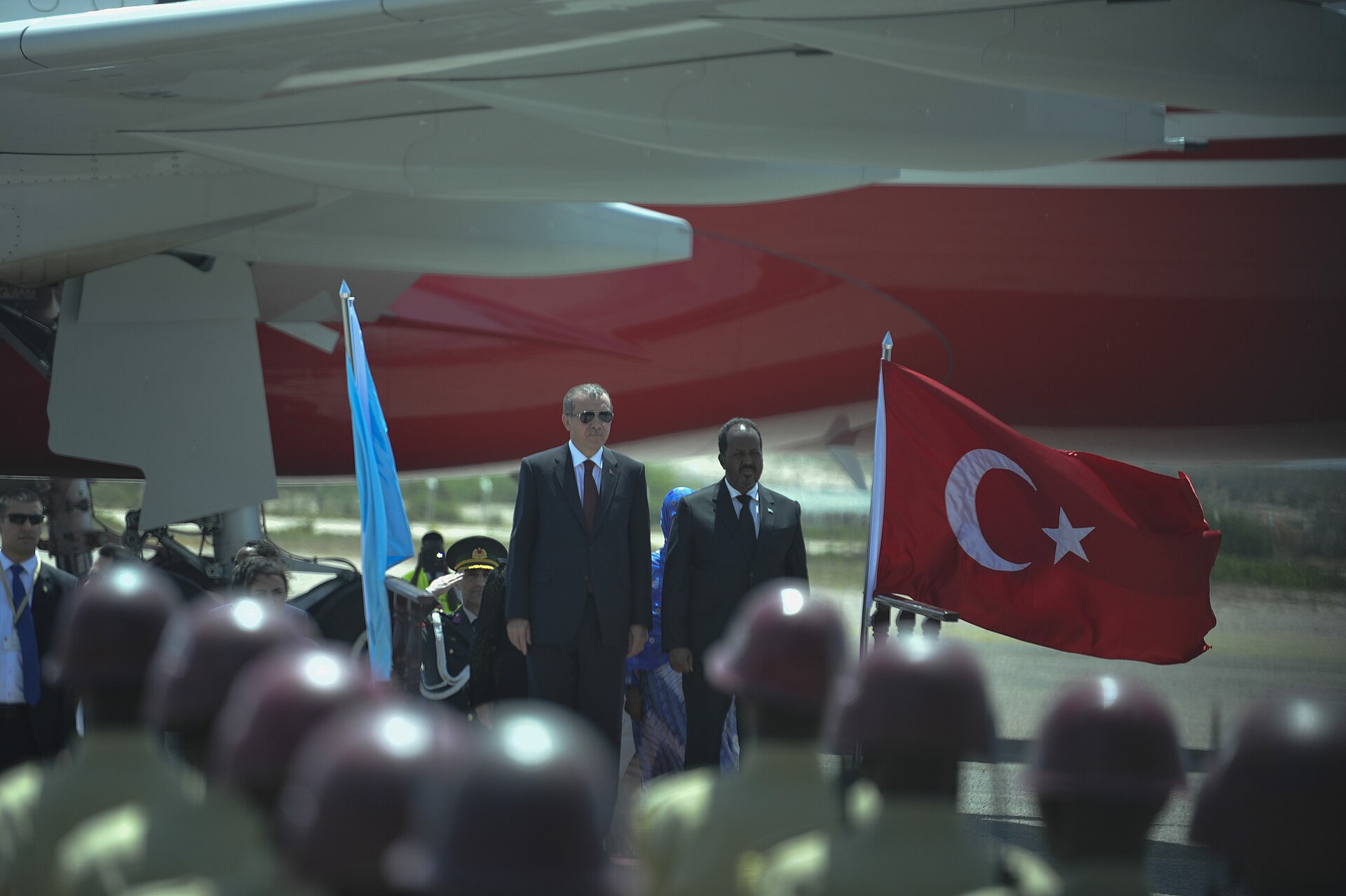 Cumhurbaşkanı Erdoğan'ın 2015'teki Somali ziyaretinde karşılama töreni (arşiv)