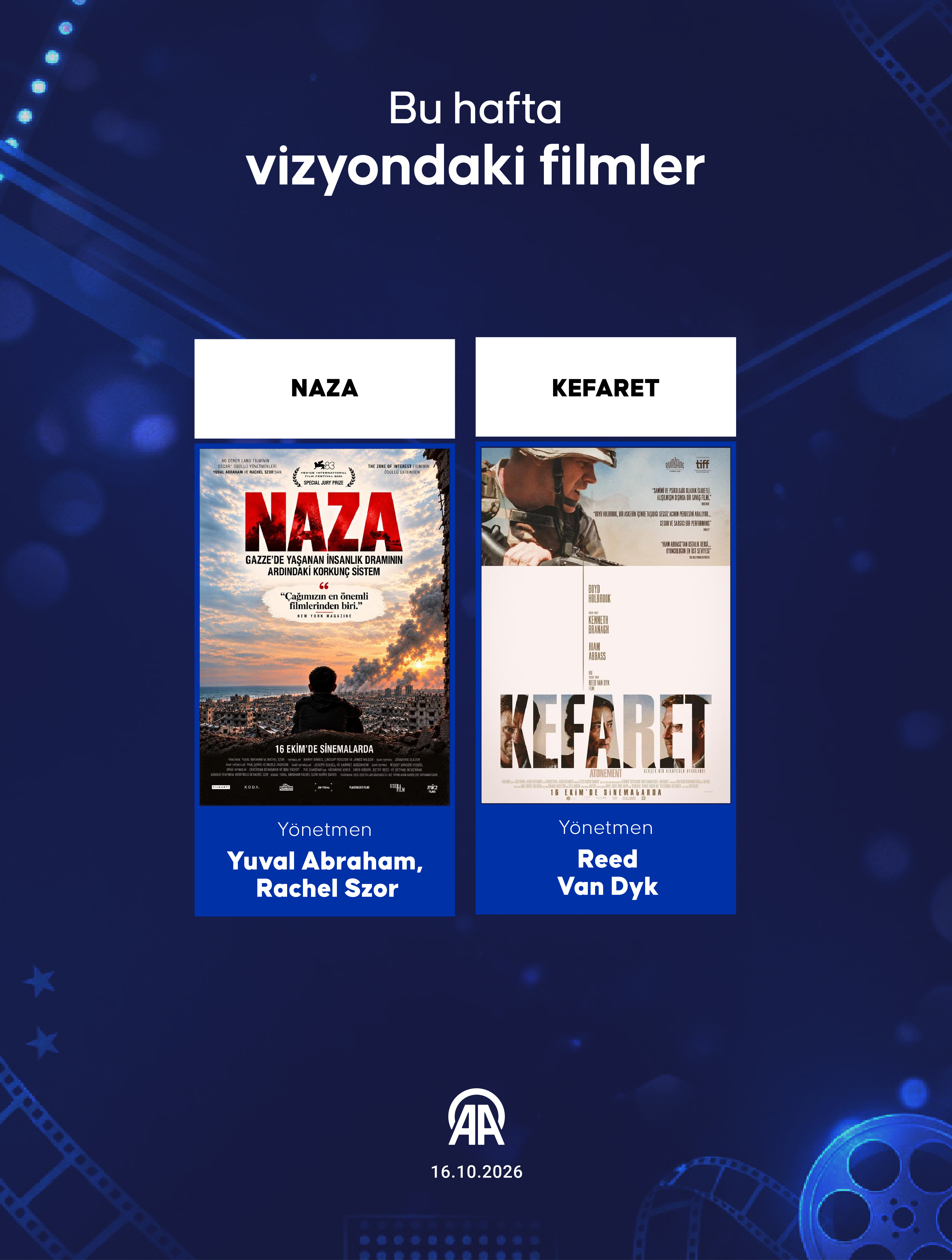 Posters for Naza and Atonement, released this week