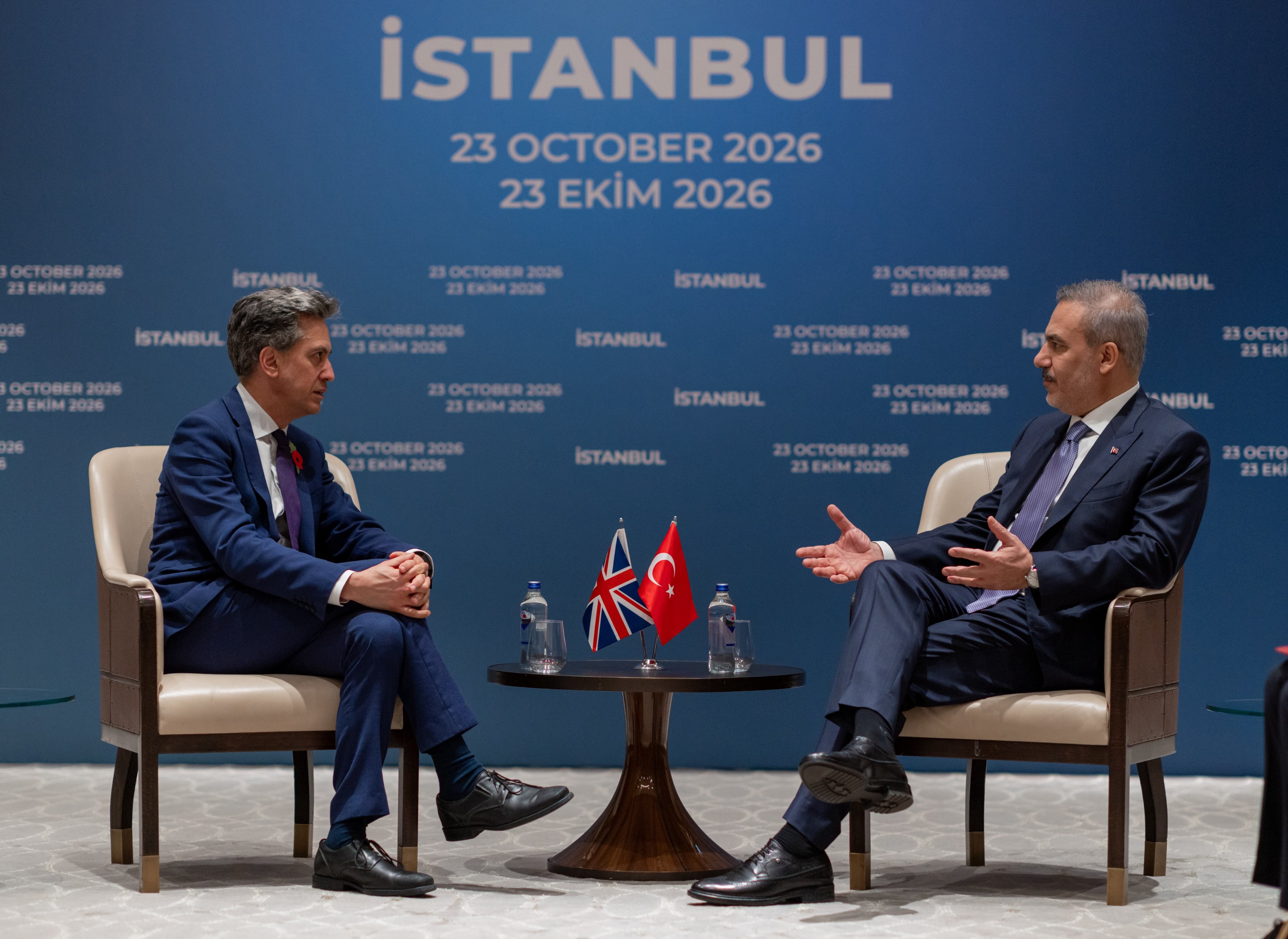 Foreign Minister Hakan Fidan and British Foreign Secretary Ed Miliband