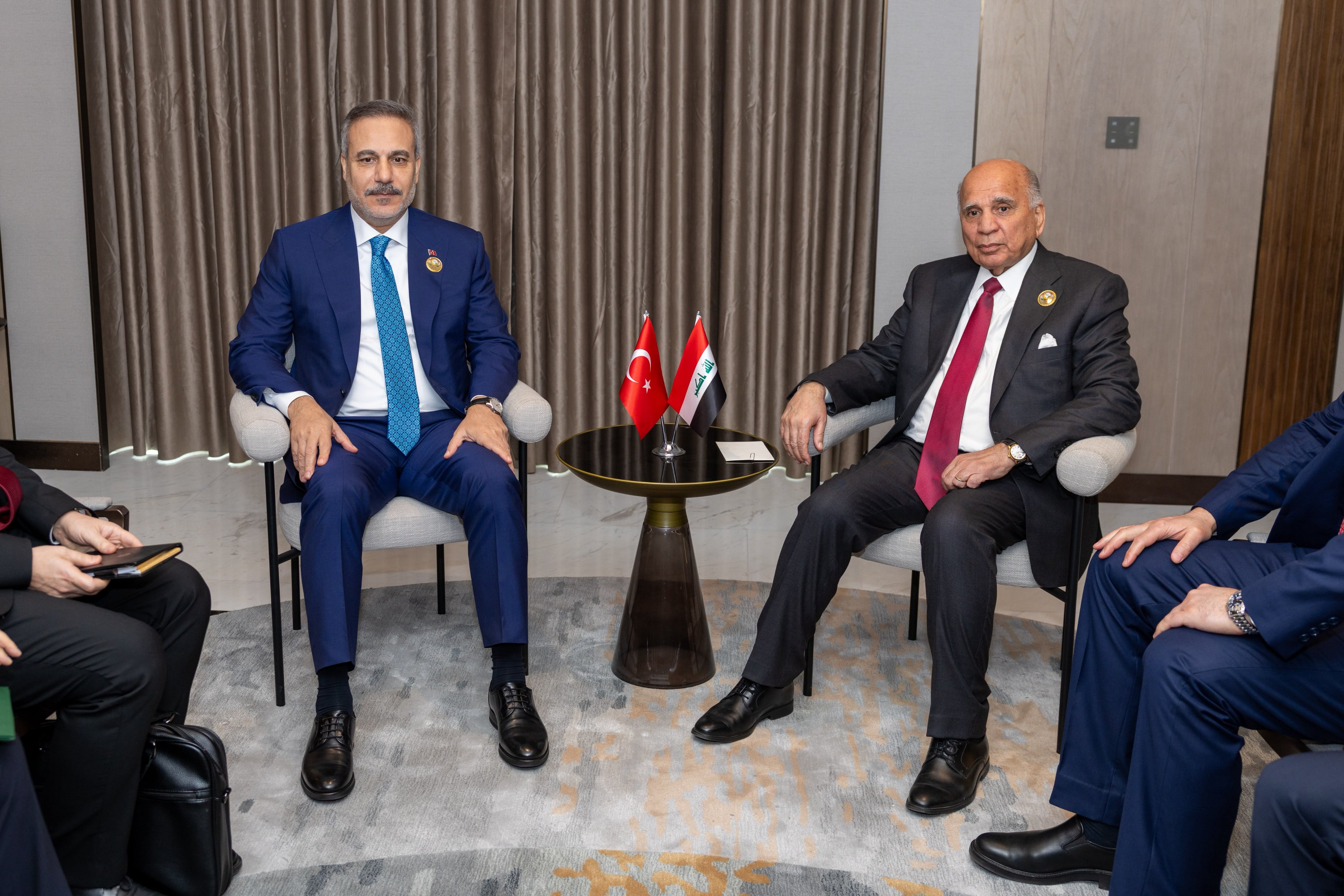Hakan Fidan and Iraqi Foreign Minister Fuad Hussein