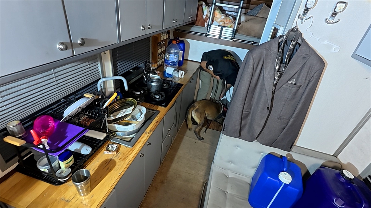 Inside the camper during the search