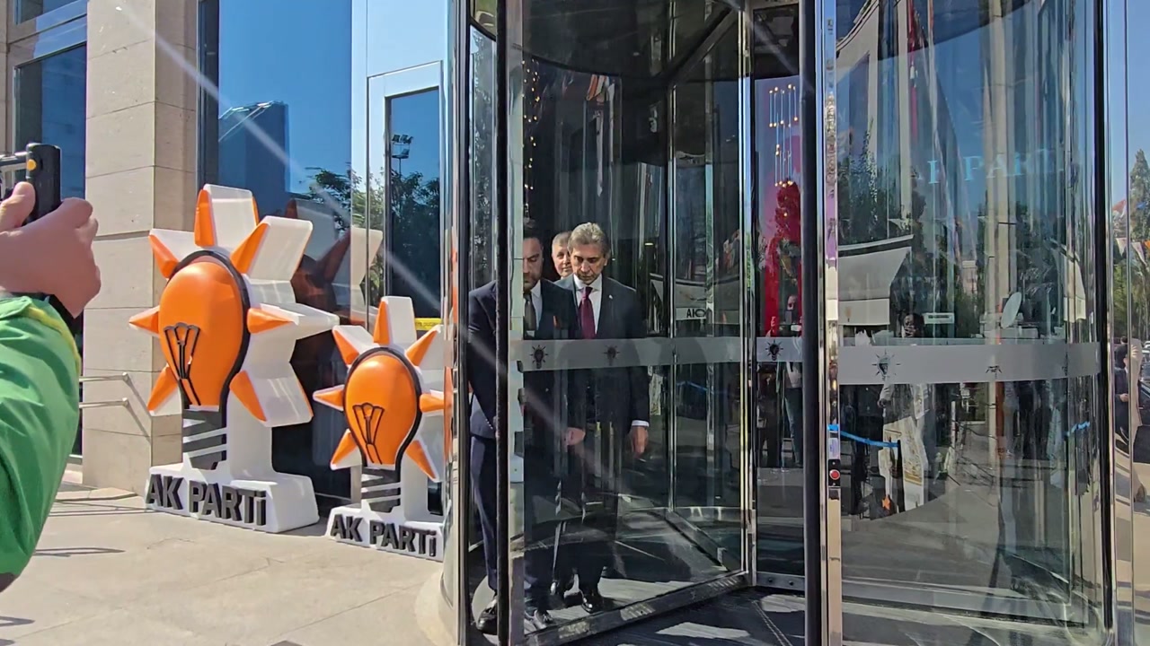 Tugay at the entrance of AK Party headquarters