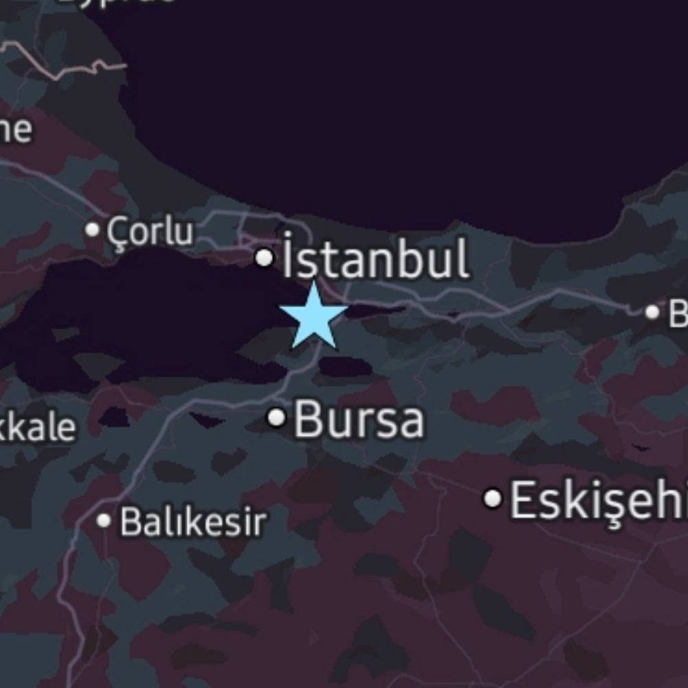 Depremin merkez üssünü gösteren harita