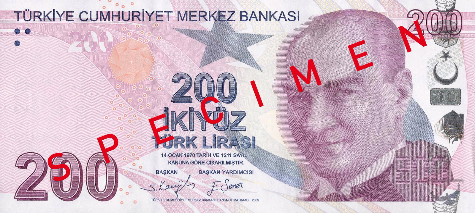 200 Türk lirası banknotu (arşiv)