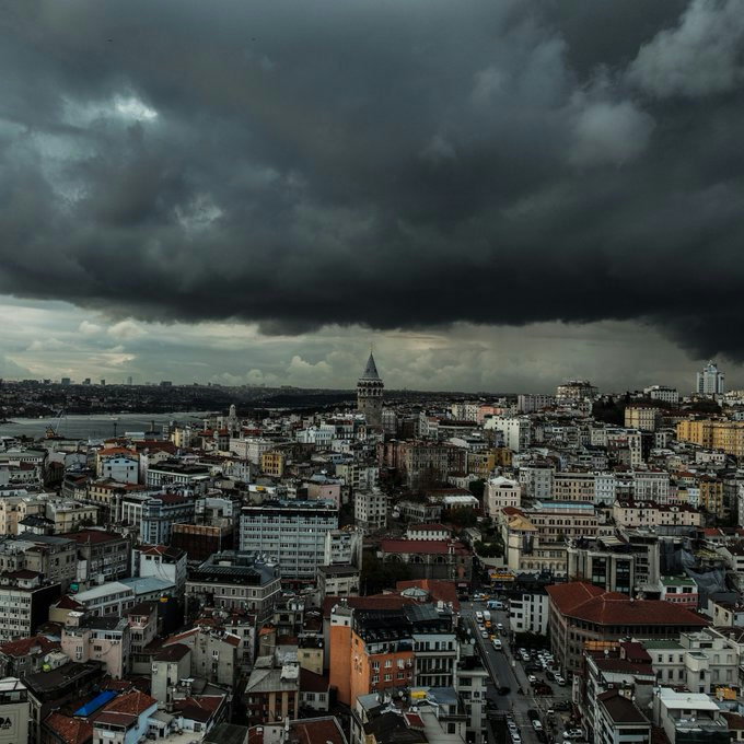 Rain clouds over Istanbul