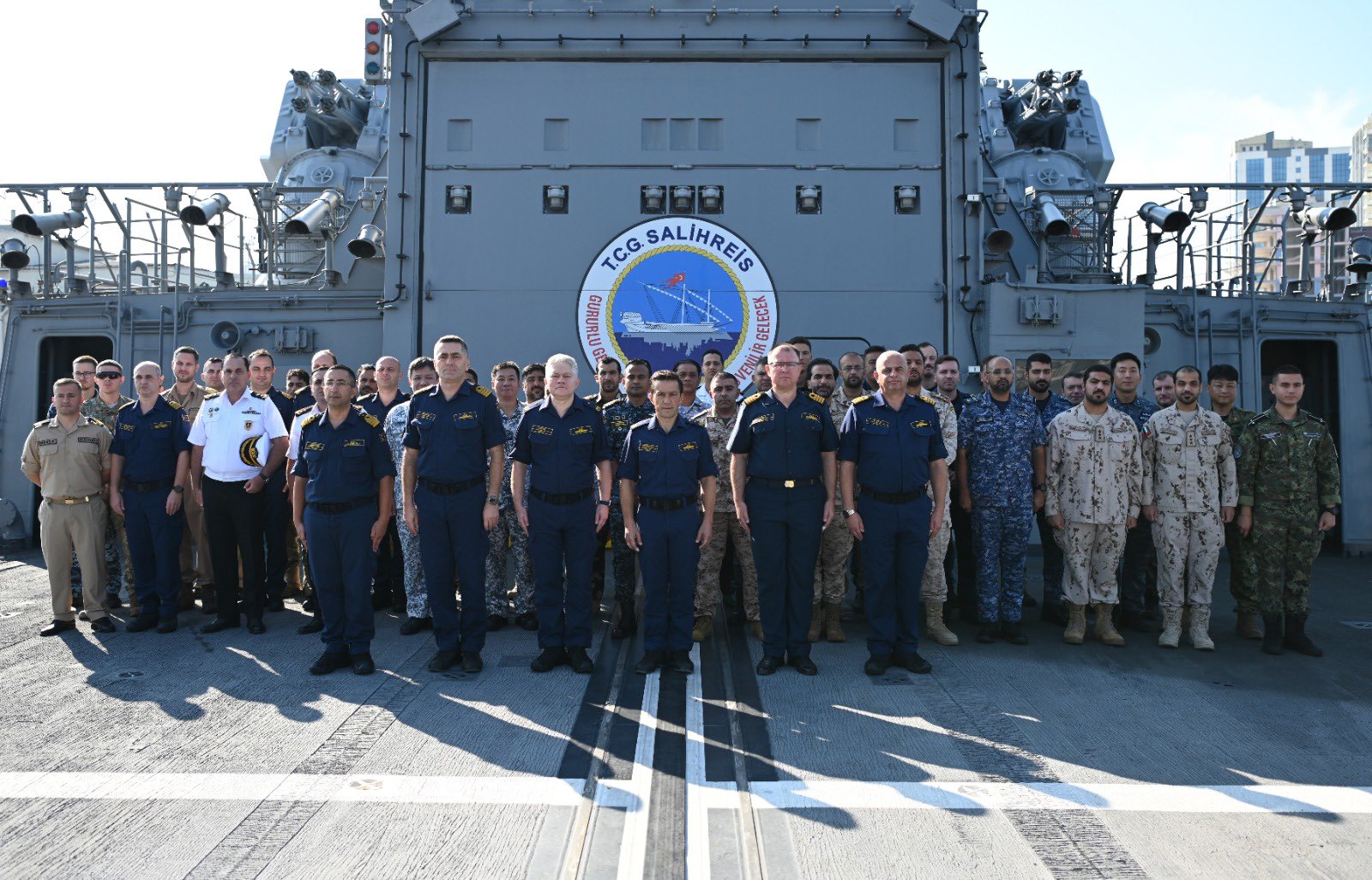 Nusret-2026 tatbikatına katılan personel TCG Salihreis fırkateyninde