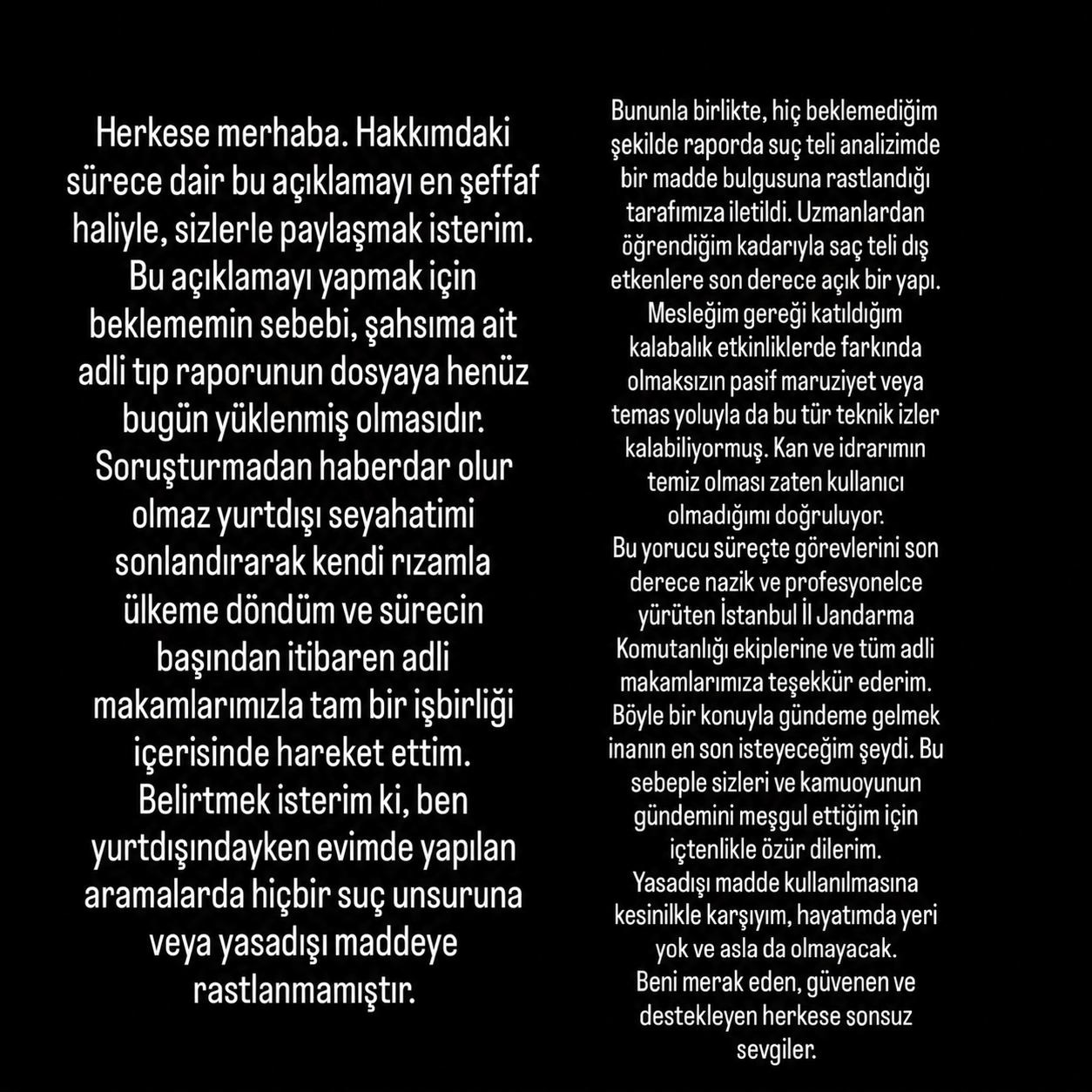 Afra Saraçoğlu'nun yazılı açıklaması