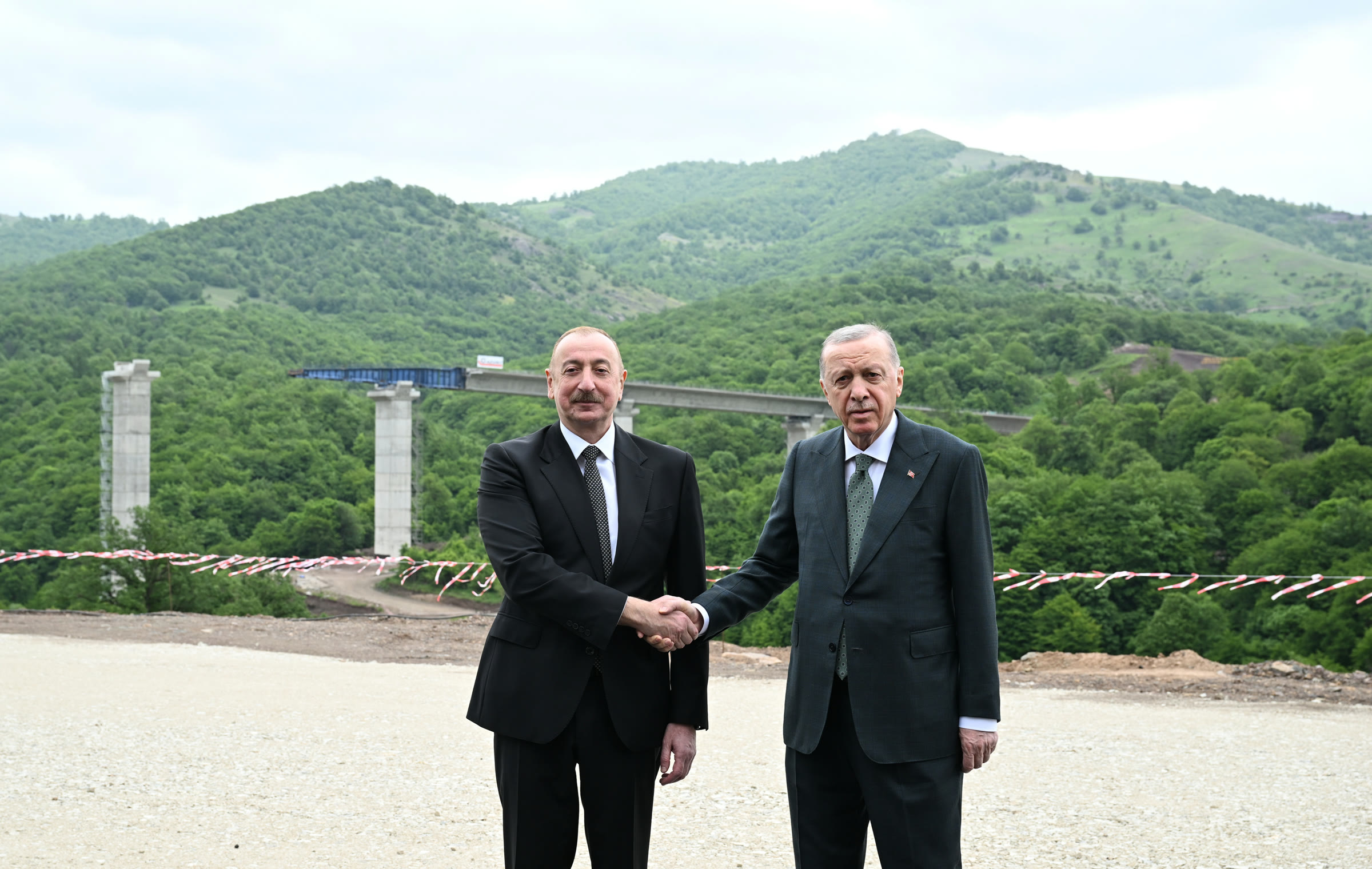 Erdoğan and Aliyev at the Kalbajar-Lachin highway construction site (May 2025)
