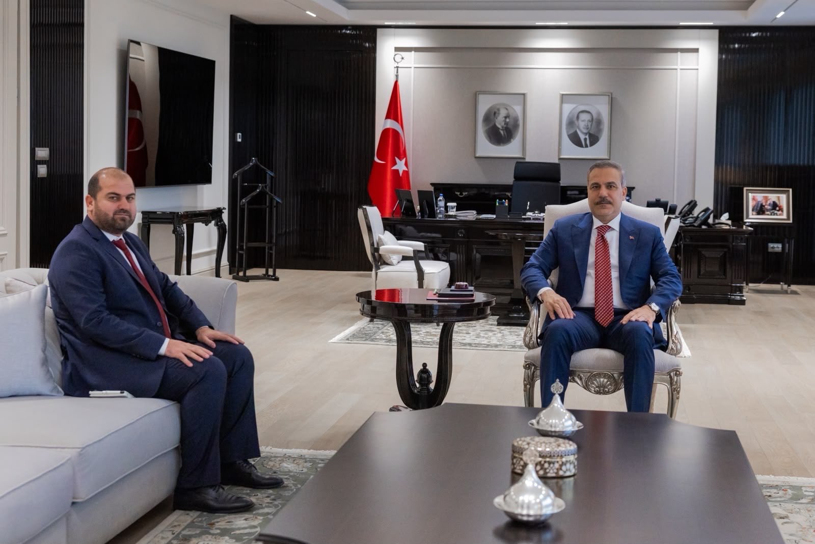 Dışişleri Bakanı Hakan Fidan ve Suriye'nin Ankara Büyükelçiliği Maslahatgüzarı Fadi El-Kasım