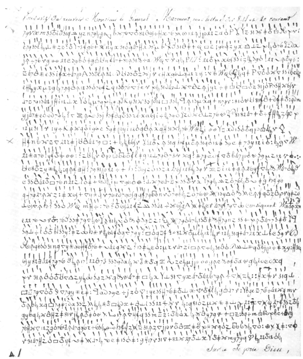 Marmont'a gönderilen 1809 tarihli şifreli mektup