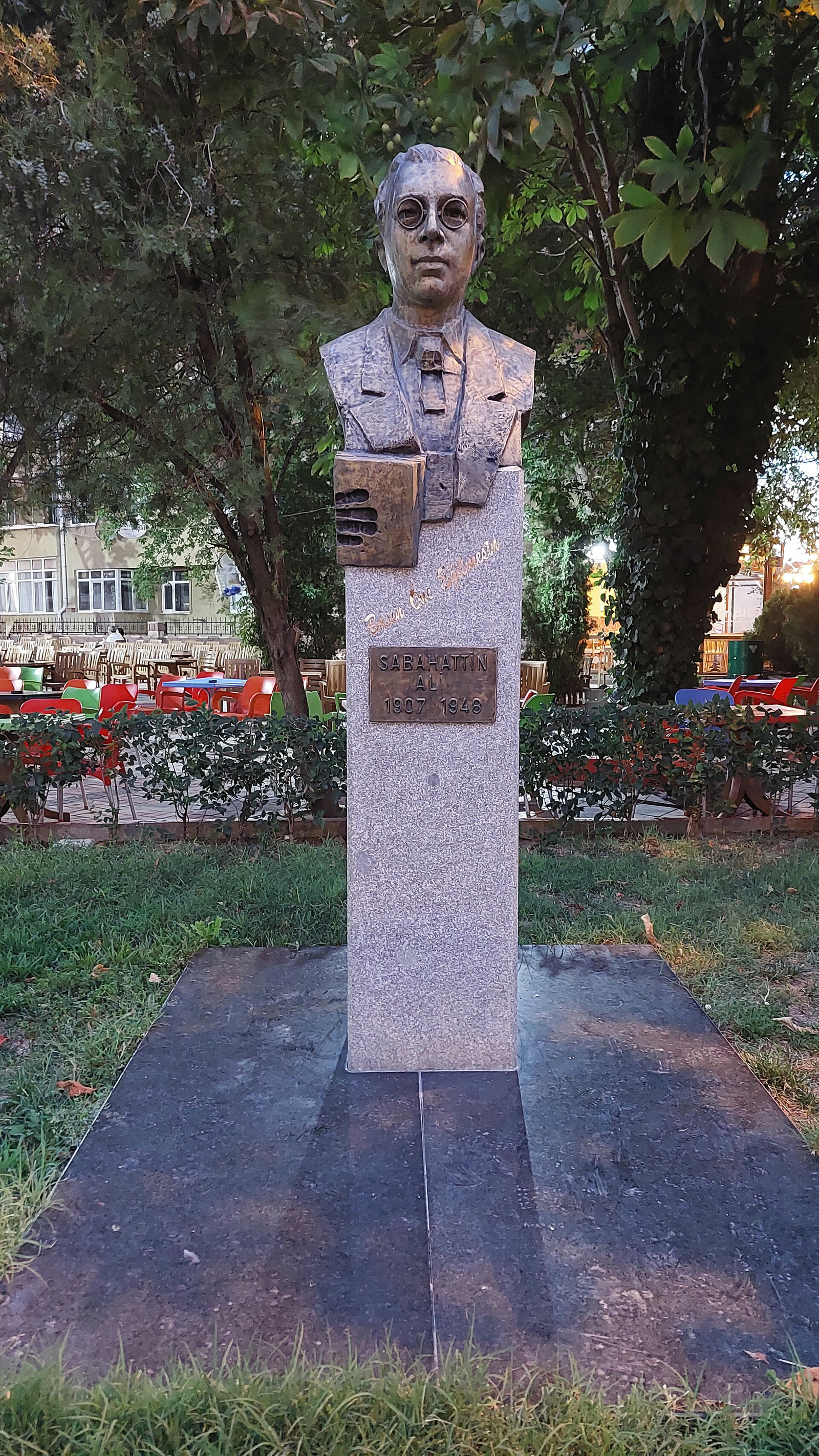 The Sabahattin Ali bust in Kırklareli