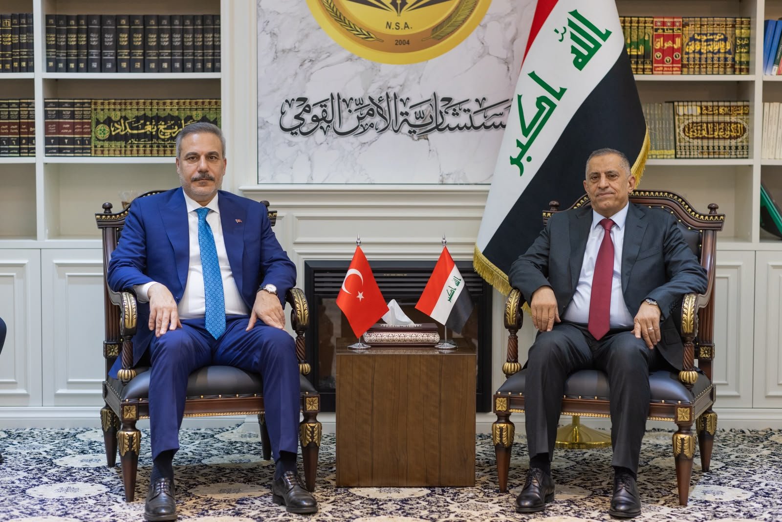 Hakan Fidan and Iraqi National Security Adviser Qasim al-Abboudi