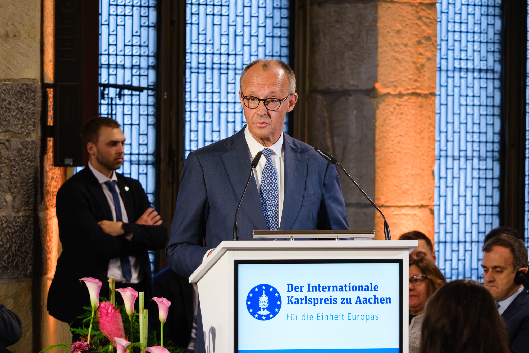 Friedrich Merz speaks at a podium (file)