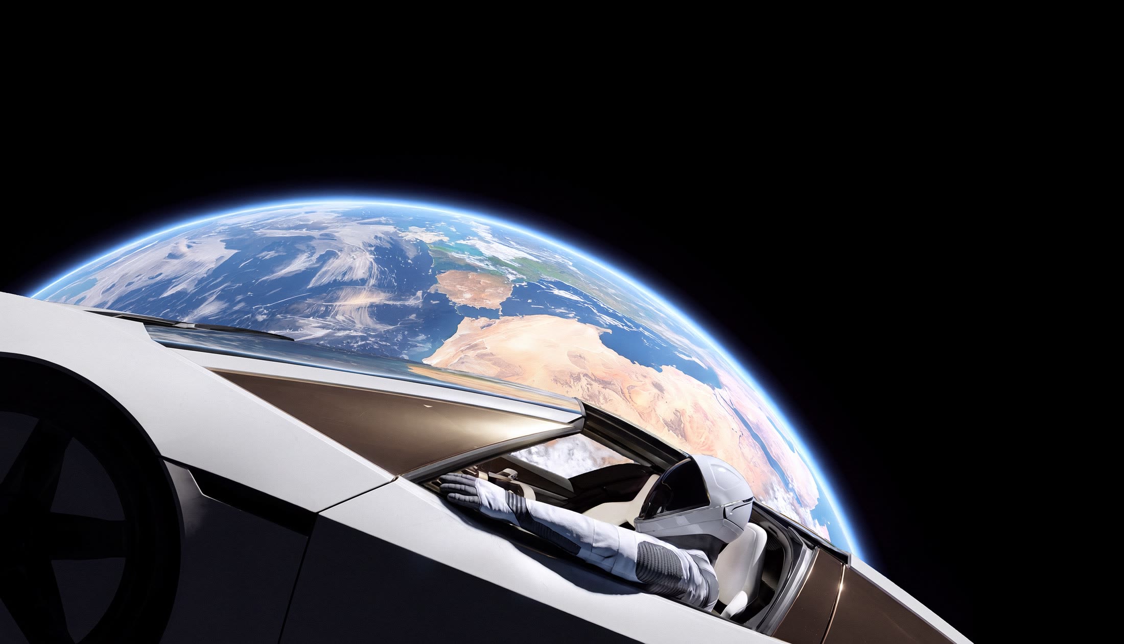 Tesla’nın Roadster tanıtım görseli: uzayda Roadster