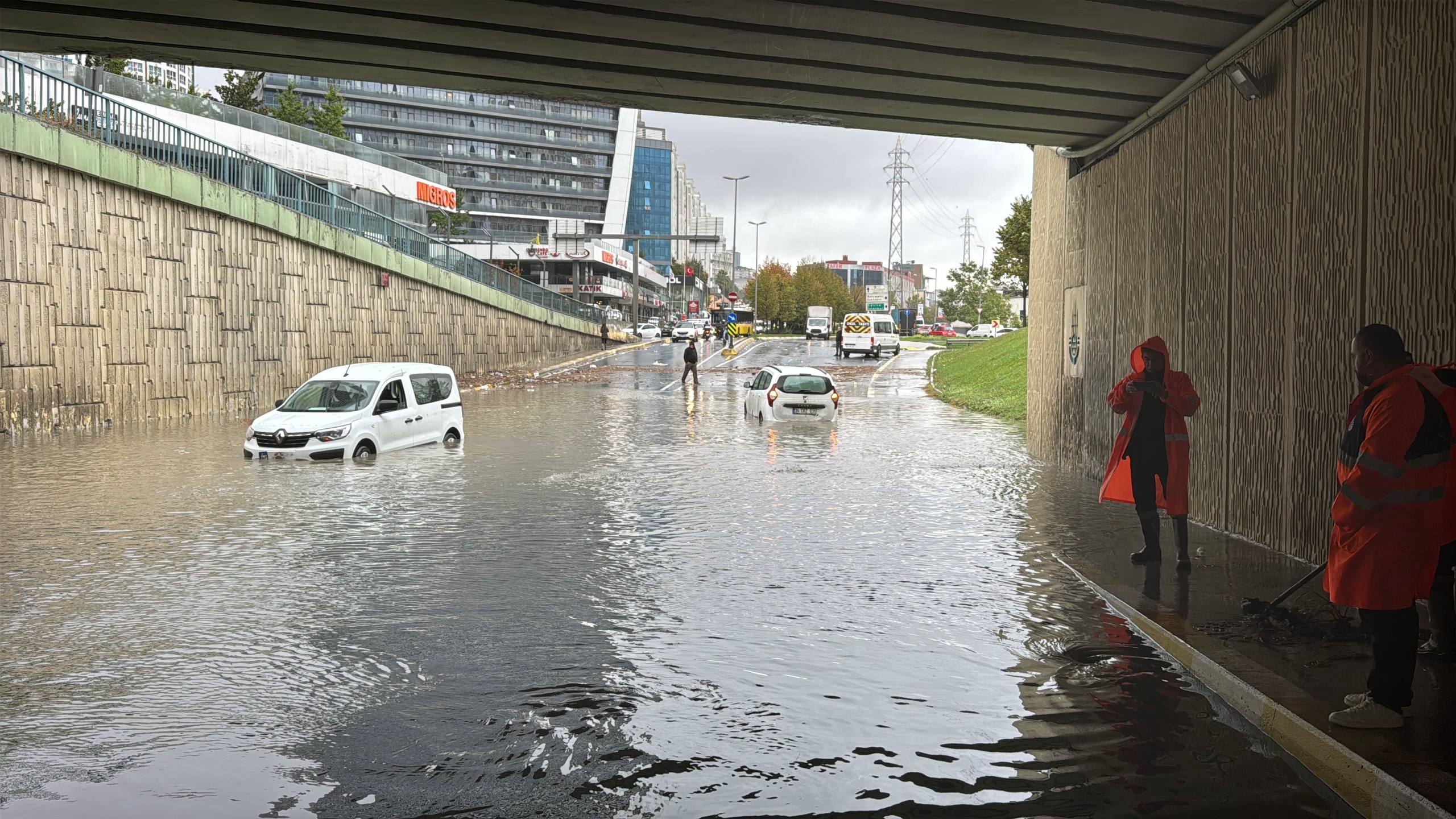 An underpass submerged after the downpour