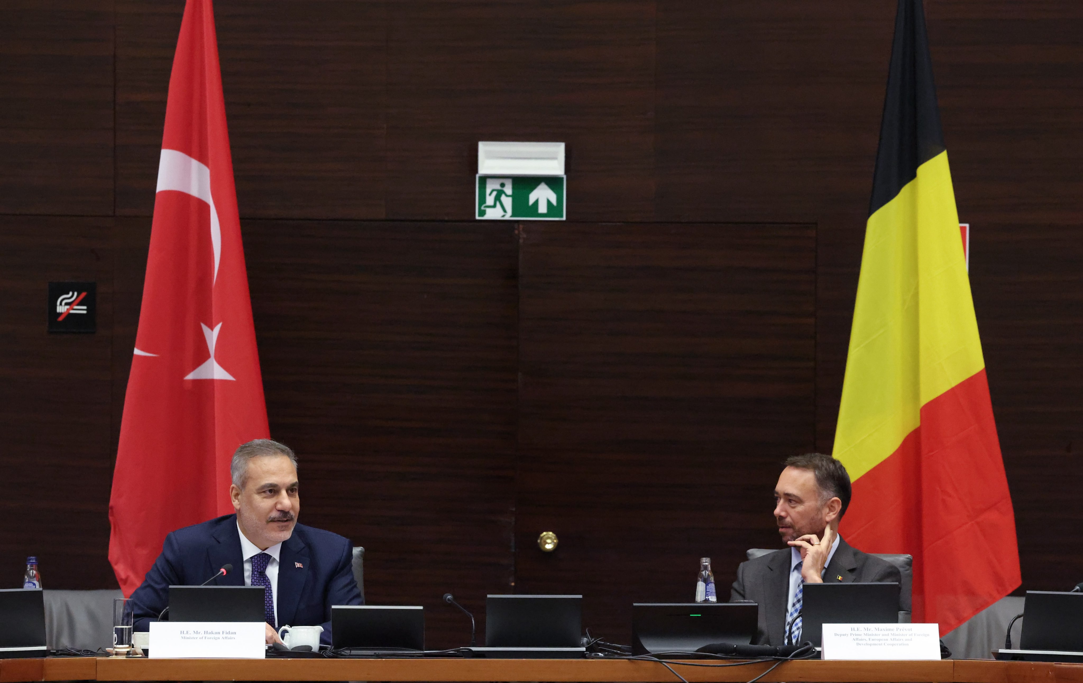 Foreign Minister Hakan Fidan at the meeting in Brussels