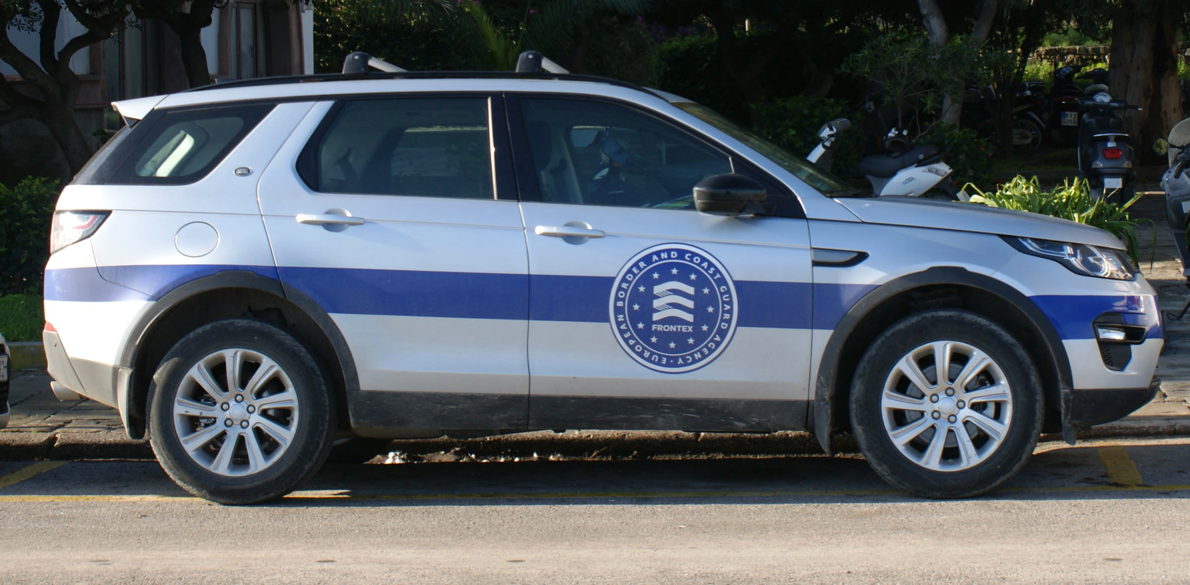 A vehicle belonging to the EU border agency Frontex