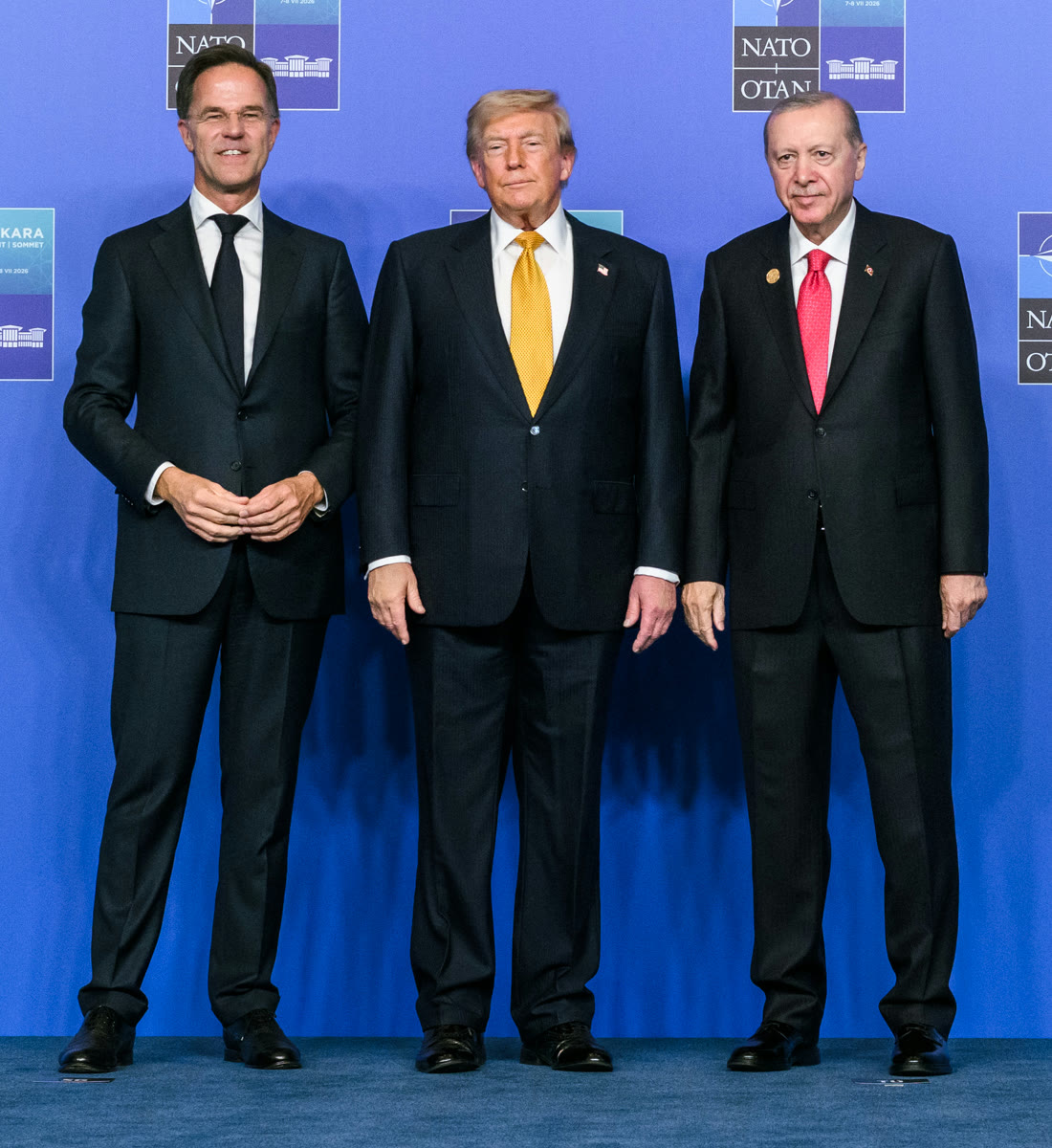 NATO Genel Sekreteri Rutte, Trump ve Erdoğan, Ankara'daki NATO Zirvesi'nde (Temmuz 2026)